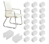 32 Pz Coprigambe Per Sedia In Silicone,Manicotto A Forma Di U Manicotto Per Tubo Mobili Protezioni Per Il Pavimento Morsetto Per Sedia Cantilever, Per Pavimenti Prevengono Graffi (10mmU type,White)