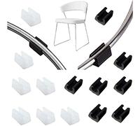 32 Pz Coprigambe Per Sedia In Silicone Manicotto A Forma Di U Manicotto Per Tubo Mobili Protezioni Per Il Pavimento Morsetto Per Sedia Cantilever Silencer (6mm,Nero + Bianco)