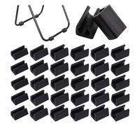 32 Pz Coprigambe per Sedia Plastica Forma di U per Tubi Mobili Cuscinetti del Tubo per Sedie e Morsetti Morbidi Antiscivolo per Proteggere Mobili Per Sedia Cantilever Silencer (Nero,12mm)