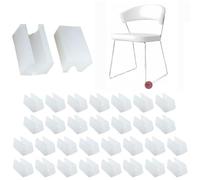 32 Pz Coprigambe per Sedia Plastica Forma di U per Tubi Mobili Cuscinetti del Tubo per Sedie e Morsetti Morbidi Antiscivolo per Proteggere Mobili Per Sedia Cantilever Silencer (Bianco,14mm)