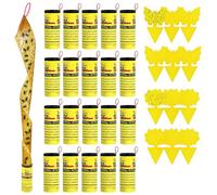32 Trappole per Mosche, 20X Cattura Mosche ed 12X Acchiappa Moscerini Giallo per Piante in Totale, Anti Moscerini