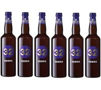 32 Via dei Birrai - Nebra - Birra ambrata dolce con fiori di sambuco - Vegana, Non Filtrata, Non Pastorizzata - 6 bottiglie da 75cl - 8% vol.