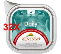 32 X Almo Nature Daily Cane Manzoepatate Vaschetta 100 Grammi