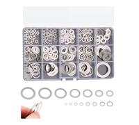 320 pezzi 304 Rondelle piatte in acciaio inossidabile Set assortito, rondelle sottili da 0,5/0,8/1 mm per viti, 15 diverse misure Guarnizione M3 M4 M5 M6 M8 M10 M12 M14 M16 M20(0.5mm Thickness Kit)