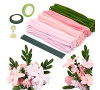 320 Pezzi Scovolini Colorati per Lavoretti Rosa, Pipe Cleaner Flowers Tulipani Fiori Bouquet con Stami Steli,Bastoncini in Filo di Ciniglia per Artigianato DIY, Regali Creativi e Decorazioni per Feste