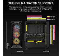 CORSAIR 3200D RS ARGB Case PC Mid Tower - 3 Ventole RS120 ARGB, Flusso D'aria Elevato, Compatibile Con Radiatore Da 360 mm, Compatibile Con Schede Madri Con Connessione Inversa - Nero