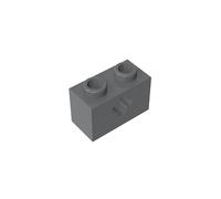 32064 pietra tecnica tecnica 1 x 2 con manicotto per asse tipo 1 [+ apertura] e perno inferiore, 50 pezzi GDS-633, compatibile con mattoncini Lego, colore: grigio scuro 199