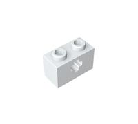 32064 pietra tecnica tecnica 1 x 2 con manicotto per asse tipo 1 [+ apertura] e perno inferiore, 50 pezzi GDS-633, compatibile con mattoncini Lego, colore: bianco crema