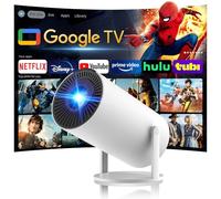 [320ANSI/Google Store/Controllo vocale] Proiettore intelligente con WiFi e Bluetooth, oltre 10.000 applicazioni, mini proiettore cinematografico portatile pericat 4K UHD Home Theater, uso interno ed