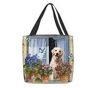 321 Shopper Borsetta Labrador Oggi Scelgo Gioia Con Tasca Interna Shopping Borsa Di Stoffa Ecosostenibile Scuola Shopper In Tela 15X50X40cm