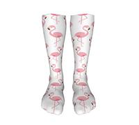 321 Uomo Calze 50Cm Fenicottero Rosa In Piedi Su Una Gamba Calzini Invernali Divertenti Calze Traspiranti Lunghe Calzini Per Amici, Halloween, Adolescente