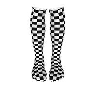 321 Uomo Calze 50Cm Semplice Nero Bianco A Scacchi Calzini Stampate Famose Calze Fantasia Stampate Calze Arte Per Ciclismo, Vita Quotidiana, San Valentino
