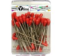 3227-RO - 100 tappi per tappezzeria con testa in plastica, colore rosso, circa 60 mm, spilli grandi