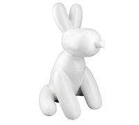 32566 Figura Palloncino Cane Ballonhund Ceramica Bianca Lunghezza 19cm Larghezza