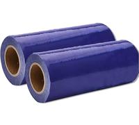 328 Piedi Membrana Copriscarpe Monouso Adesiva, Diametro Interno Cilindro 1,37 Pollici, Larghezza 6,3 Pollici, Materiale in PVC per Macchina Erogatrice Automatica di Copriscarpe(Blue,2 Rolls)