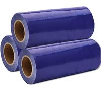 328 Piedi Membrana Copriscarpe Monouso Adesiva, Diametro Interno Cilindro 1,37 Pollici, Larghezza 6,3 Pollici, Materiale in PVC per Macchina Erogatrice Automatica di Copriscarpe(Blue,3 Rolls)