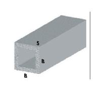 32921 Q.TA' 5 PROFILO ARGENTO H.100 CM TUBO QUADRO 20X20X1 MM
