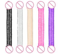 32cm Doppia Testa Dildo Lunga Jelly Dildo Realistico Doppio Ended Dildo Flessibile Pene per Le Donne Masturbatore Giocattoli Del Sesso per Lesbiche (Trasparente)
