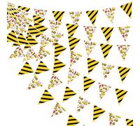 32Ft Giallo Nero Costruzione a tema Stampa Tessuto Bunting Banner Costruzione Decorazioni per feste Triangolo Bandiera Gagliardetto Ghirlanda Streamer per bambini Dump Truck Compleanno Escavatore