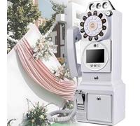 32g/64g Nuovo Audio Video Guestbook Phone Booth Registratore per Matrimoni - Modello Cabina Telefonica Retrò - Un'ottima Aggiunta Qualsiasi Occasione Speciale - 1080p Wedding Guestbook,White-64GB