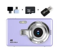 (32G Memory, Purple) Beginner Friendly 4k Digital Camera 16X Zoom Small Photography Camera Birthday Present
