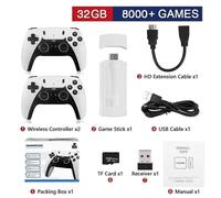 (32GB 8000 GAME1063)M8 PLUS Console per videogiochi retrò Console wireless 2.4G Game Stick 4k 64GB 20000