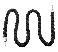 32mm Hemp Twisted Nylon Crowd Control Rope,9.84ft/13.1ft/16.4ft Long Barrier Rope, Hotel Bank Ticket Window Queue Divider(Black,5m/16.4ft)