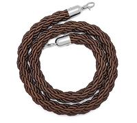 32mm Hemp Twisted Nylon Crowd Control Rope for Hotel Bank Bar Use,1.5m Long Barrier Rope VIP Stanchion Ropes(Brown)