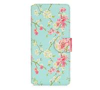 32nd Floreale Series 2.0 - Custodia a Portafoglio in Pelle PU per Samsung Galaxy A12 (2021), Case Realizzato in Pelle Sintetica con Diversi Comparti e Chiusura Magnetica - Primavera Blu