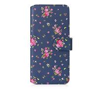 32nd Floreale Series 2.0 - Custodia a Portafoglio in Pelle PU per Samsung Galaxy A41 (2020), Case Realizzato in Pelle Sintetica con Diversi Comparti e Chiusura Magnetica - Vintage Rosa Blu