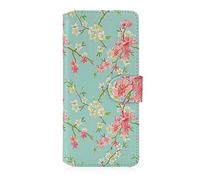 32nd Floreale Series 2.0 - Custodia a Portafoglio in Pelle PU per Samsung Galaxy S10 Lite, Case Realizzato in Pelle Sintetica con Diversi Comparti e Chiusura Magnetica - Primavera Blu