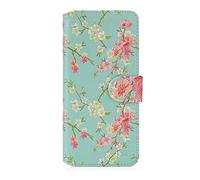32nd Floreale Series 2.0 - Custodia a Portafoglio in Pelle PU per Xiaomi Mi 10 & Mi 10 PRO, Case Realizzato in Pelle Sintetica con Diversi Comparti e Chiusura Magnetica - Primavera Blu