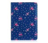 32nd Floreale Series - Custodia Folio in Pelle PU per Apple iPad Mini 1, 2 & 3, Case Realizzato in Pelle Sintetica con Supporto Integrato - Vintage Rosa Blu