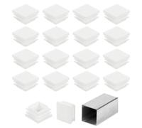 32Pcs 1 1/4" 32mm Tappi Quadrati per Tubi Bianchi con Inserimento