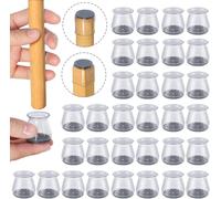 32Pcs Gommini per Sedie, Tappi Silicone(Trasparente), Feltrini Rotondi, per Prot
