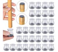 32Pcs Gommini per Sedie, Tappi Silicone Trasparente Feltrini Rotondi Proteggere