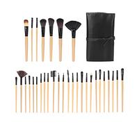 32pcs Makeup Brush Set, Soft Nylon Hair, Ergonomic Handle, Strong Powder Grasping for Eyeshadow Blush Loose Powder, with Storage Log Color