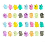 32Pcs resina animali figure, Glow In The Dark Mini Dog Figure, Collezione Animale Luminoso Night Light Ornamenti decorativi