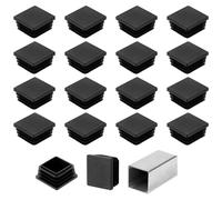 32Pcs Tappi Quadrati 35mm per Tubi Neri con Foro