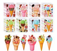 32pz Adesivi Gelato, Estate Adesivi Dessert per Bambini Crea i Tuoi Adesivi Gelato Ice Cream Stickers Mix & Match Fai da te Bomboniere per Bottiglie d'Acqua Giochi di Società Laptop