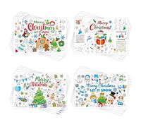 32pz Tovagliette di Carta da Colorare di Natale, Tovagliette da Colorare per Bambini Tovagliette di Natale Divertenti Set di Tovagliette di Natale per Apparecchiare la Tavola di Natale