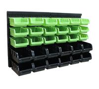 32tlg Box Impilabili Mensola Muro Set Officina Cuscinetto Contenitore per Viti