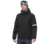 33,000ft Giacca da sci da uomo, impermeabile, antivento, calda, invernale, traspirante, con cappuccio, Nero , XXL