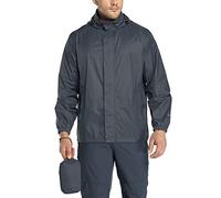 33,000ft Giacca impermeabile da uomo, leggera, impermeabile, pieghevole, con cappuccio, per bicicletta, pioggia, antivento, per campeggio, attività all'aperto, blu scuro, L