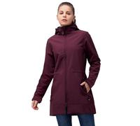 33,000ft Giacca softshell da donna lunga da mezza stagione impermeabile antivento mantello softshell windbreaker traspirante giacca da trekking cappotto outdoor con cappuccio rimovibile, lampone, 3XL