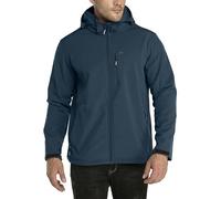 33,000ft Giacca softshell da uomo con cappuccio foderato in pile, giacca a vento leggera impermeabile per escursioni, Blu mezzanotte, XL