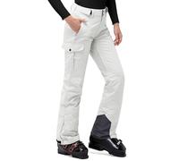 33,000ft Pantaloni da sci da donna, impermeabili, antivento, in softshell, con calda imbottitura, per escursionismo, bianco, M