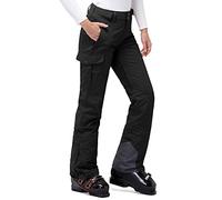 33,000ft Pantaloni da sci da donna, impermeabili, antivento, in softshell, con calda imbottitura, per escursionismo, Nero , M