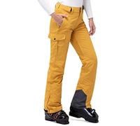 33,000ft Pantaloni da sci da donna, impermeabili, antivento, in softshell, con calda imbottitura, per escursionismo, giallo senape, M
