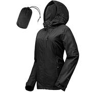 33,000ft Rain Jacket Women, impermeabile leggero con cappuccio Packable Breathable Coat ideale per la corsa e l'escursionismo